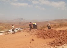 احداث خط جدید آبیاری فضای سبز در تفرجگاه عینالی