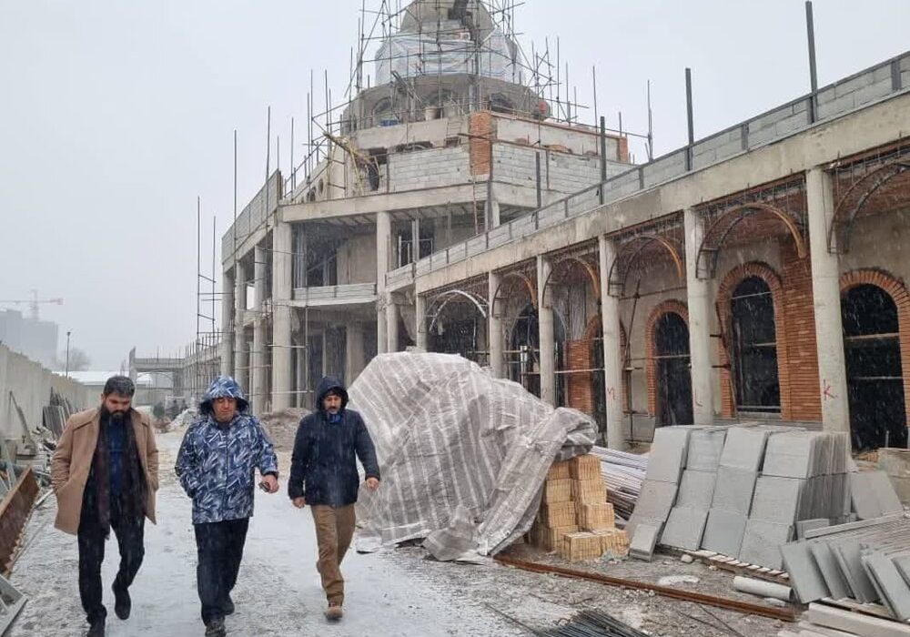 شروع اجرای نمای بیرونی عمارت کلاه فرنگی